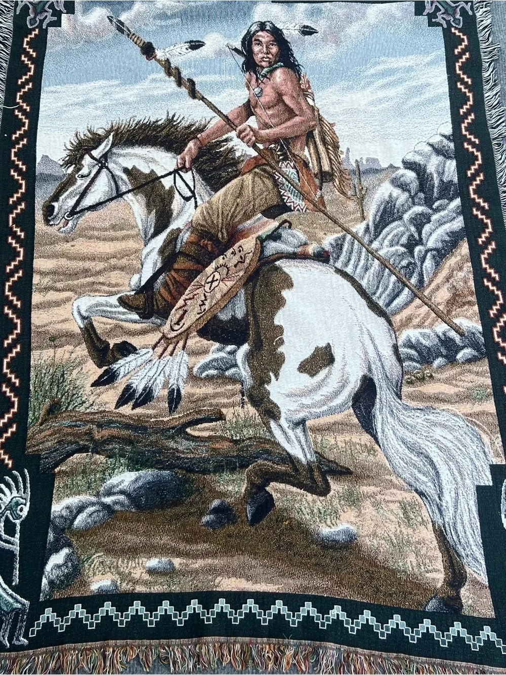 Vintage Native American Tapestry Quilt